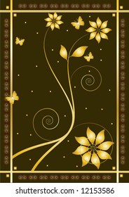 floral antique background. vector