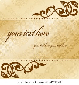 Floral arabesque background in sepia tones (eps10);  jpg version also available