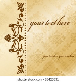 Floral arabesque background in sepia tones (eps10);  jpg version also available