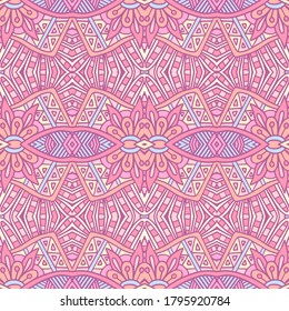 Floral arabesque style doodle decorated background. Abstract geometric vector tracery boho ethnic seamless pattern ornamental.