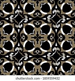 Floral arabic style seamless pattern. Vector ornamental beautiful background. Tribal ethnic style repeat backdrop. Vintage colorful flowers ornament. Decorative elegant ornate intricate design.