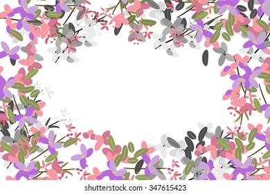 Floral arabis retro vintage background, vector illustration