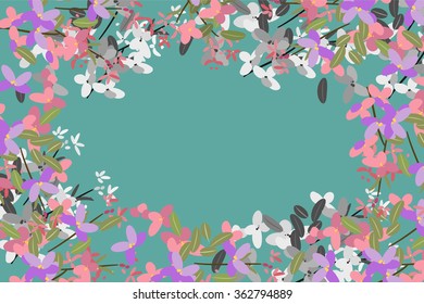 Floral arabis retro vintage background, vector illustration