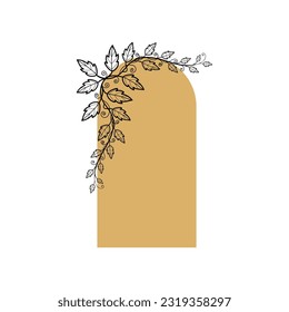 Floral arch. Climbing branches. Wedding decor. Elegant vector illustration.