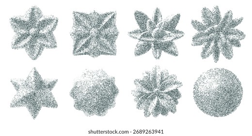 Floral Architecture Background. 3D dot flowers with geometric shapes for vintage design bg..