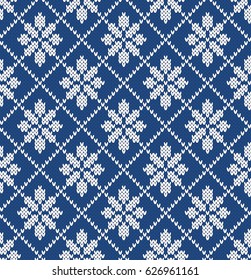 Floral Argyle Seamless Knitting Pattern