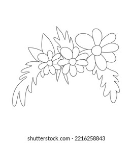 Floral arrangement in the style of line art. vector illustration