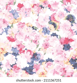 floral arrangement, watercolor, Rose pattern,seamless with effect on it.abstract seamless floral pattern flower print endless background, wallpaper, textile and all prints