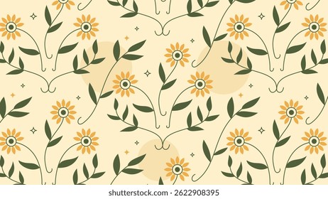 Floral arrangement with yellow flowers and green leaves