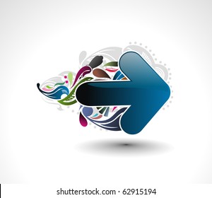 floral arrow with used in your own project icon, vector illustration