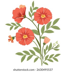 Arte floral. Arte de fondo. Diseño floral de la Ilustración vectorial.