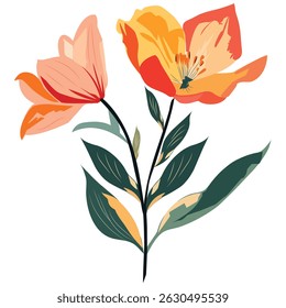 Arte floral. Arte de fondo. Diseño floral de la Ilustración vectorial.