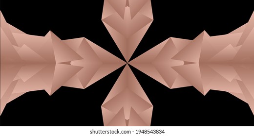 Floral art design with abstract pattern on black color. It can be used for wall print art design or as a web banner, social media etc.