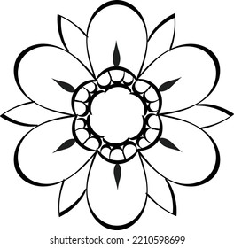 Floral Art.  flower drawing with line-art. Drawing vector graphics with floral pattern for design.