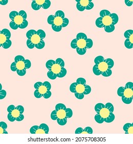 Floral art, Flowers and leaf Seamless pattern, Vector illustration.