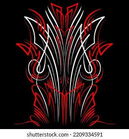 Floral art illustration. Pinstriping art motorcycle and car pinstripe vintage hand drawn. For vinyl sticker, painting template, tattoo. Vector illustration. Eps 10