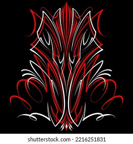 Floral art illustration. Pinstriping art motorcycle and car pinstripe vintage hand drawn. Modern tribal illustration. For vinyl sticker, painting template, tattoo, apparel, merchandise. Vector Eps 10.