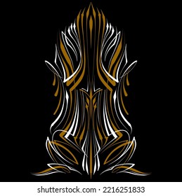 Floral art illustration. Pinstriping art motorcycle and car pinstripe vintage hand drawn. Modern tribal illustration. For vinyl sticker, painting template, tattoo, apparel, merchandise. Vector Eps 10.