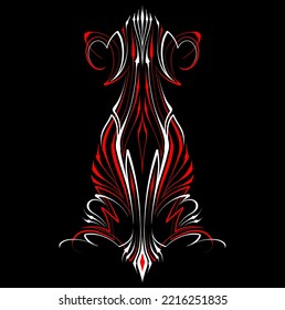 Floral art illustration. Pinstriping art motorcycle and car pinstripe vintage hand drawn. Modern tribal illustration. For vinyl sticker, painting template, tattoo, apparel, merchandise. Vector Eps 10.