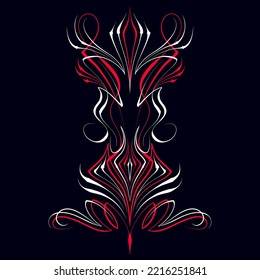 Floral art illustration. Pinstriping art motorcycle and car pinstripe vintage hand drawn. Modern tribal illustration. For vinyl sticker, painting template, tattoo, apparel, merchandise. Vector Eps 10.