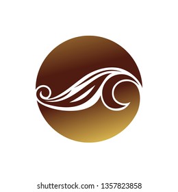 Floral Art Nouveau Circular Shape Symbol Design