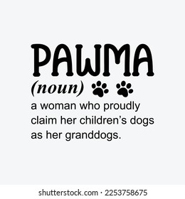 Floral Art Pawma Noun Definition Mama Grandma Dog Lovers