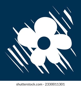 Diseño de elementos de forma de arte floral. El viento soplaba una flor cayendo.