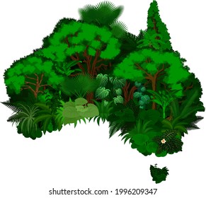 mapa floral de Australia - ilustración vectorial