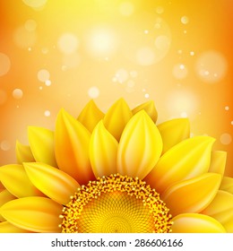 Floral autumn background with sunflower. EPS 10 vector file included