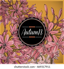 Floral autumn card. Vector collection.