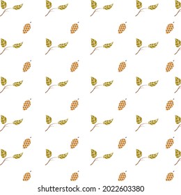 floral autumn seamless patterns. Seamless background with fall leaves, fall flower and fall vegetable. Set of seasonal floral wallpapers. Colorful cartoon illustration in flat design.
