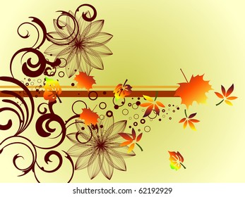 floral autumn - vector