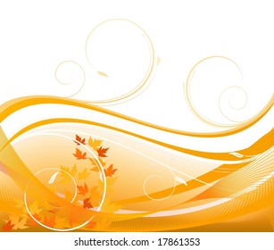 Floral autumn vector background