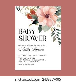 Blumen-Baby-Dusche-Party-Einladung