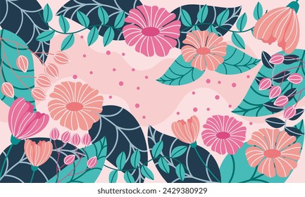 floral bacground flat design template