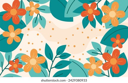 floral bacground flat design template