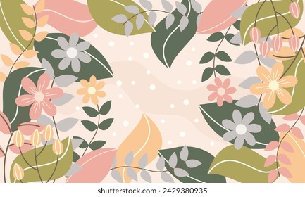 floral bacground flat design template