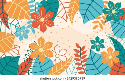 floral bacground flat design template