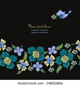 Floral backgraund and bird