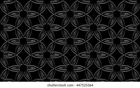 floral background abstract angular black white pattern with square black white texture with white lighting with grey line on black