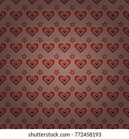 Floral background for abstract design. Vector graphic painting of falling flowers, doodles, grunge textures. Vector. Abstract fall seamless pattern in bright autumn colors (brown, red and yellow).