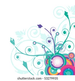 Floral background with abstract flowers