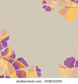 Floral background. Abstract flowers and lines.