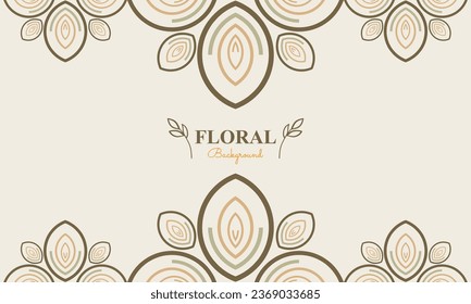 floral background with abstract natural shape, leaf and floral ornament in soft pastel color style design