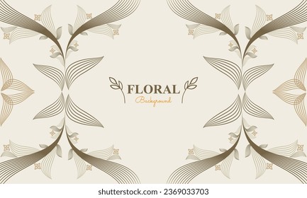 floral background with abstract natural shape, leaf and floral ornament in soft pastel color style design