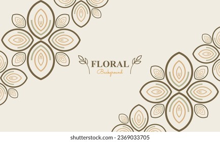 floral background with abstract natural shape, leaf and floral ornament in soft pastel color style design