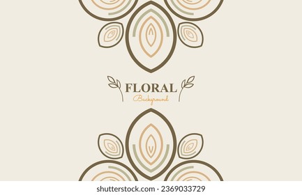 floral background with abstract natural shape, leaf and floral ornament in soft pastel color style design
