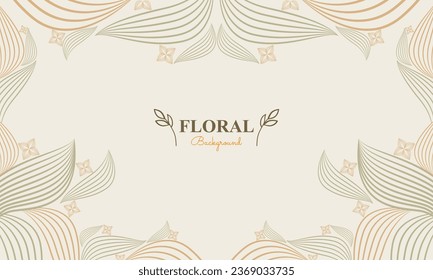 floral background with abstract natural shape, leaf and floral ornament in soft pastel color style design