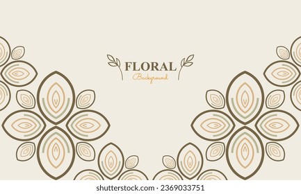 floral background with abstract natural shape, leaf and floral ornament in soft pastel color style design
