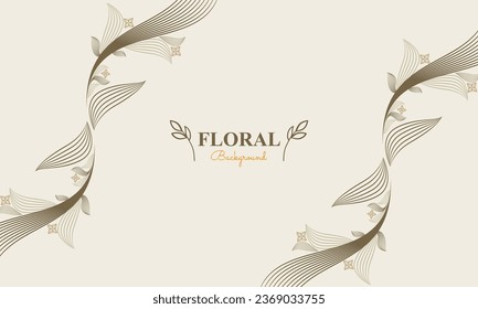 floral background with abstract natural shape, leaf and floral ornament in soft pastel color style design